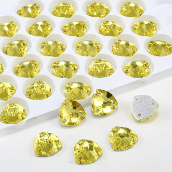 Hot Sale Rhinestone Sewing Bling Shine Fat Triangle Shape Glass Sew on Rhinestone for Performance Costumes